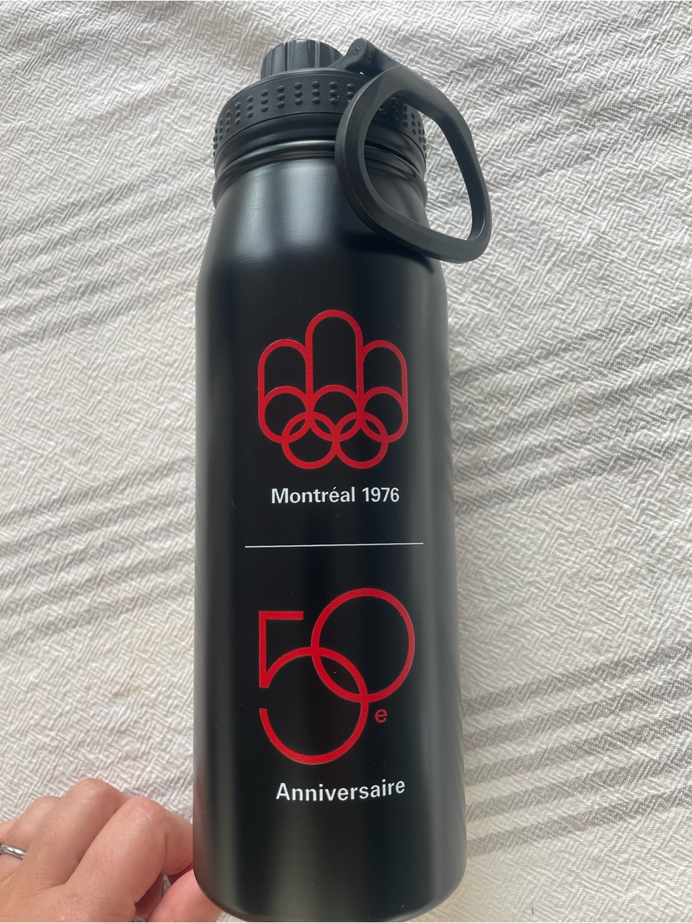 Montréal 1976 Olympics 50th Anniversary Black Water Bottle NIB